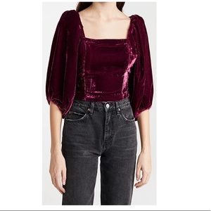 Free People Marie Velvet Open Back Free People Top
